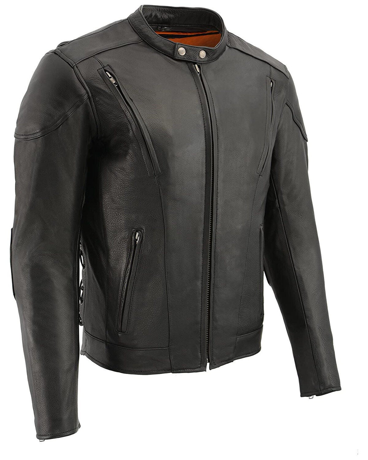 Milwaukee Leather Men's 4X Side Lace Vented Scooter Jacket - Big, Black, hi-res