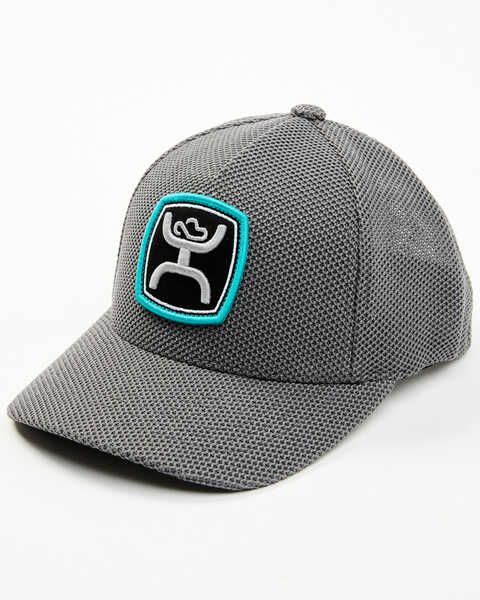 Hooey Boys' Zeneith Logo Patch Flexfit Mesh Back Trucker Cap, Grey, hi-res