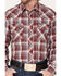 Wrangler Retro Men's Plaid Snap Western Shirt , Burgundy, hi-res