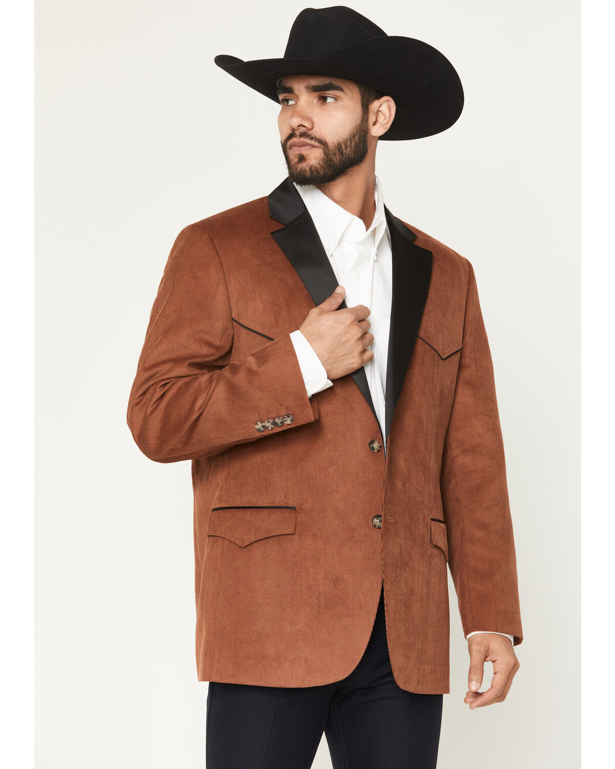 Image #1 - Cody James Black 1978™ Men's Solid Corduroy Button-Down Sportcoat, Brown, hi-res