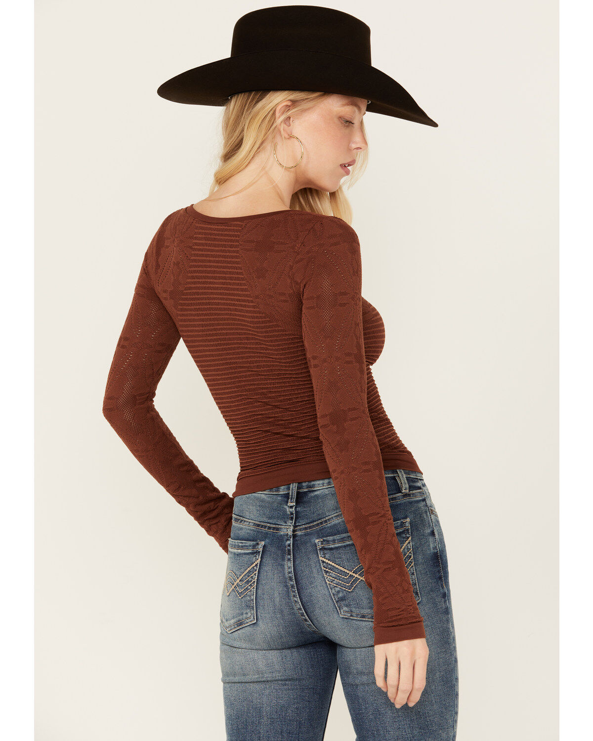 Image #4 - Fornia Women's Jacquard Long Sleeve Knit Top, , hi-res
