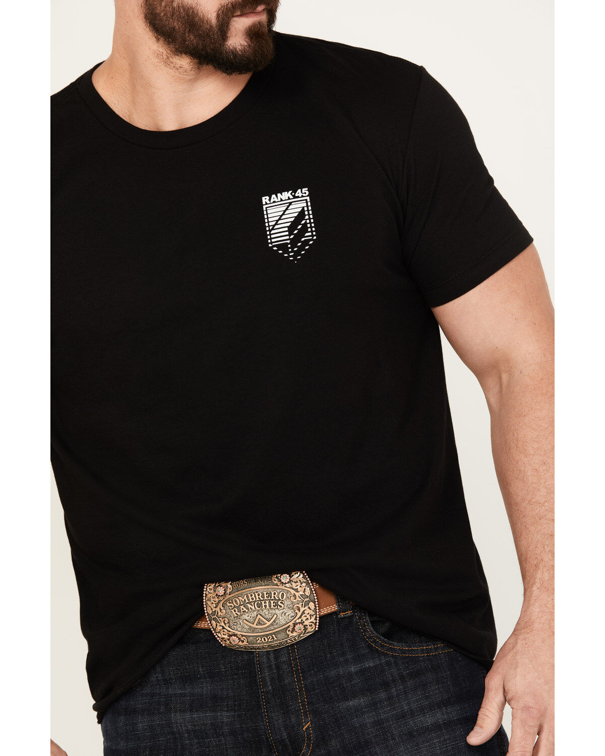 Product Name:  RANK 45® Men's Bronco Coral Short Sleeve Graphic T-Shirt