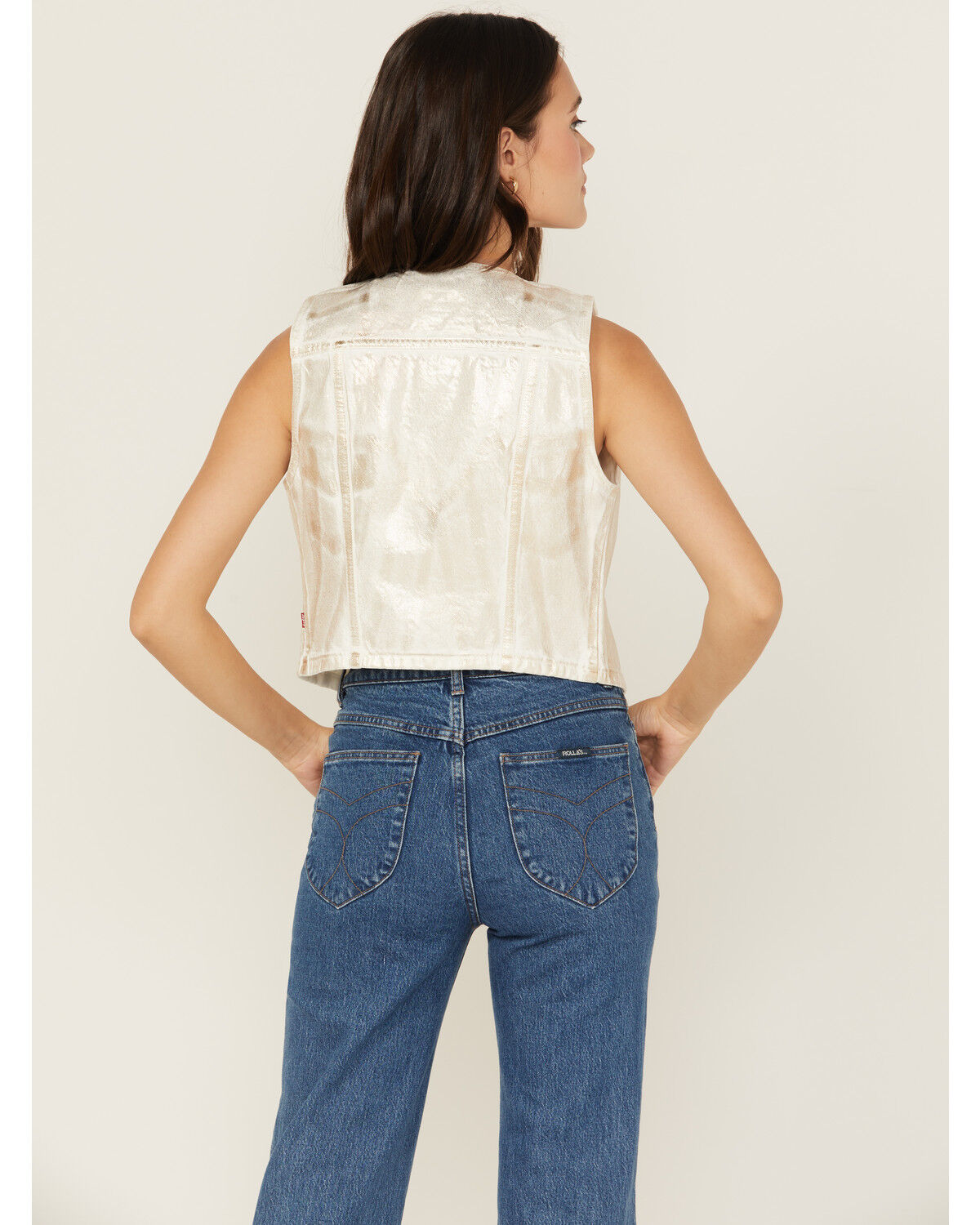 Image #4 - Levi's Women's Bella Denim Vest, Cream, hi-res