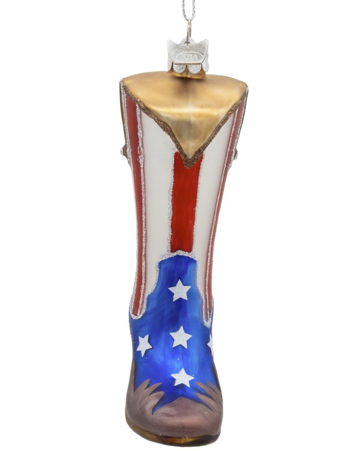 Image #2 - Kurt Adler Noble Gems&trade; Glass Patriotic Cowboy Boot Ornament, Multi, hi-res