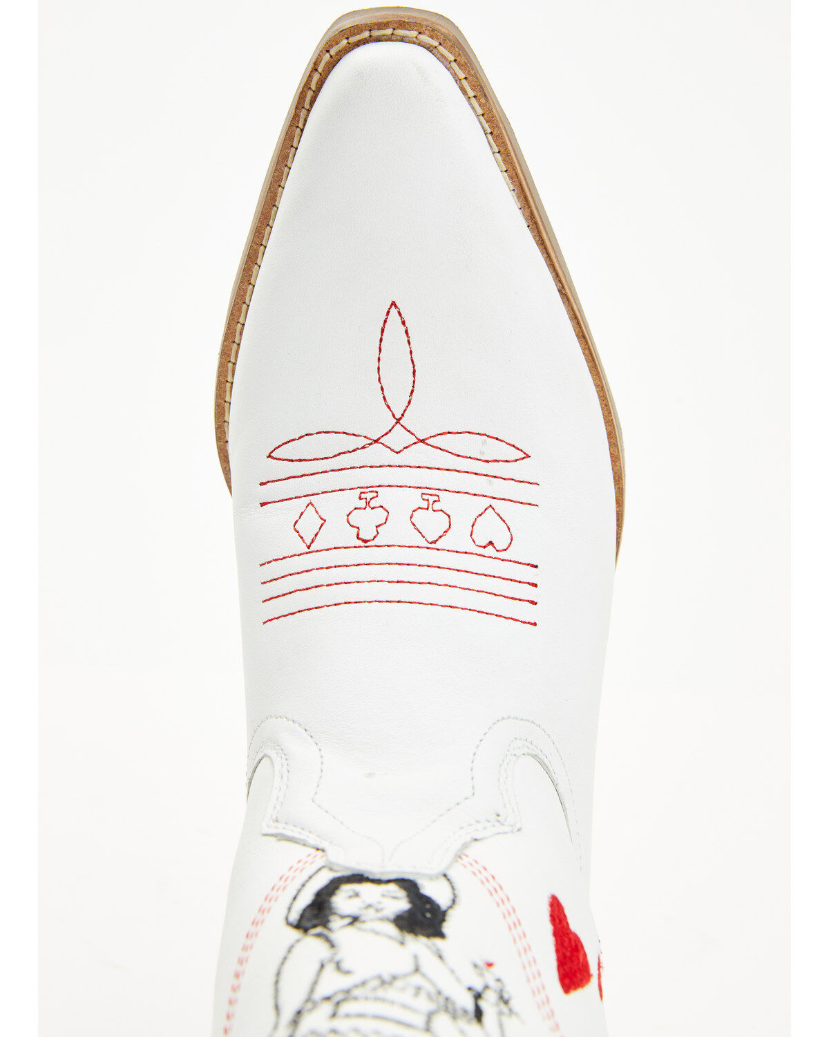 Image #6 - Dingo Women's Queen A Hearts Western Boots - Snip Toe, White, hi-res