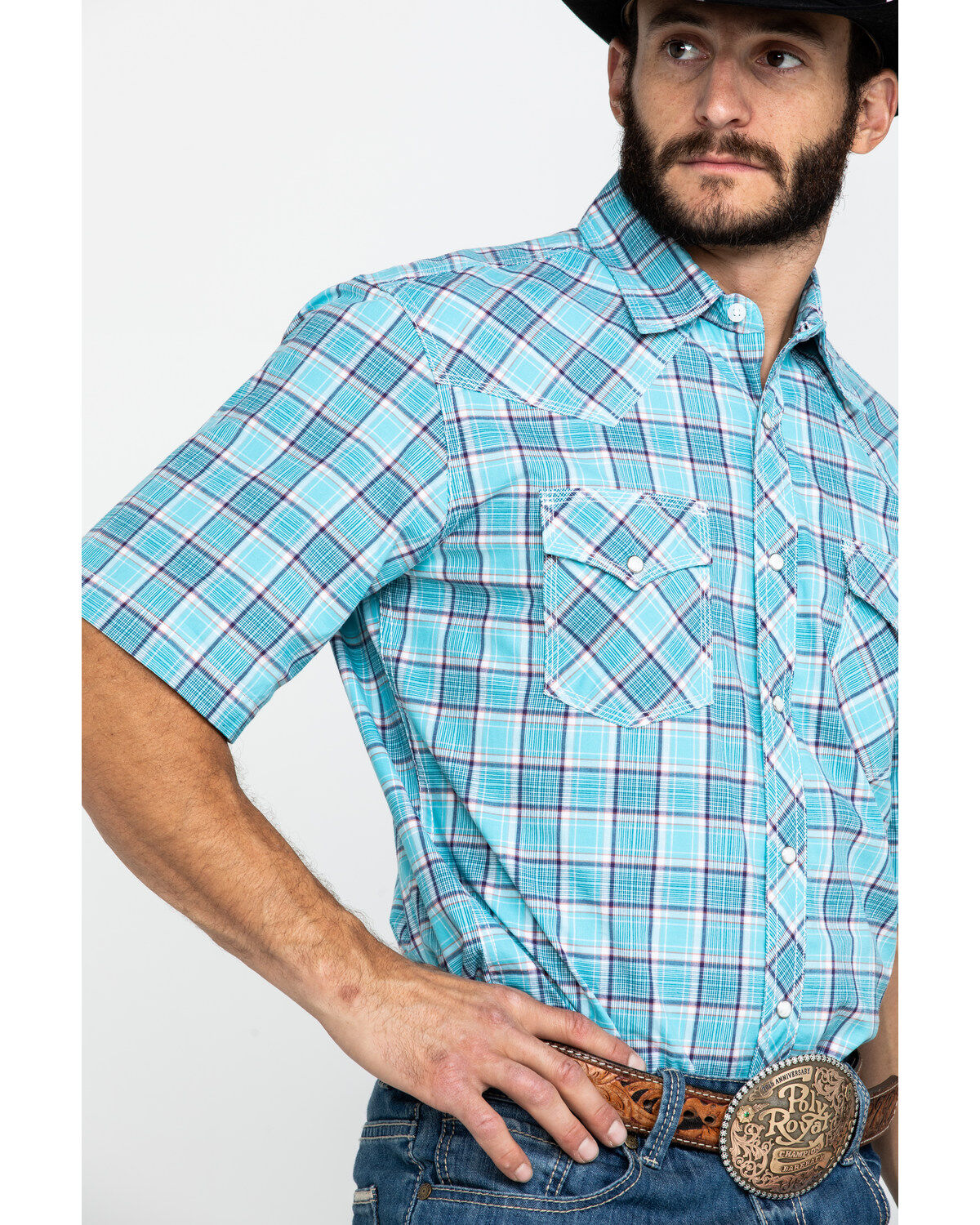 Image #4 - Wrangler 20X Men's Advanced Comfort Plaid Print Long Sleeve Western Shirt, , hi-res