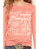 Image #3 - Wrangler Girls' Western Icon Long Sleeve Graphic Tee, Coral, hi-res