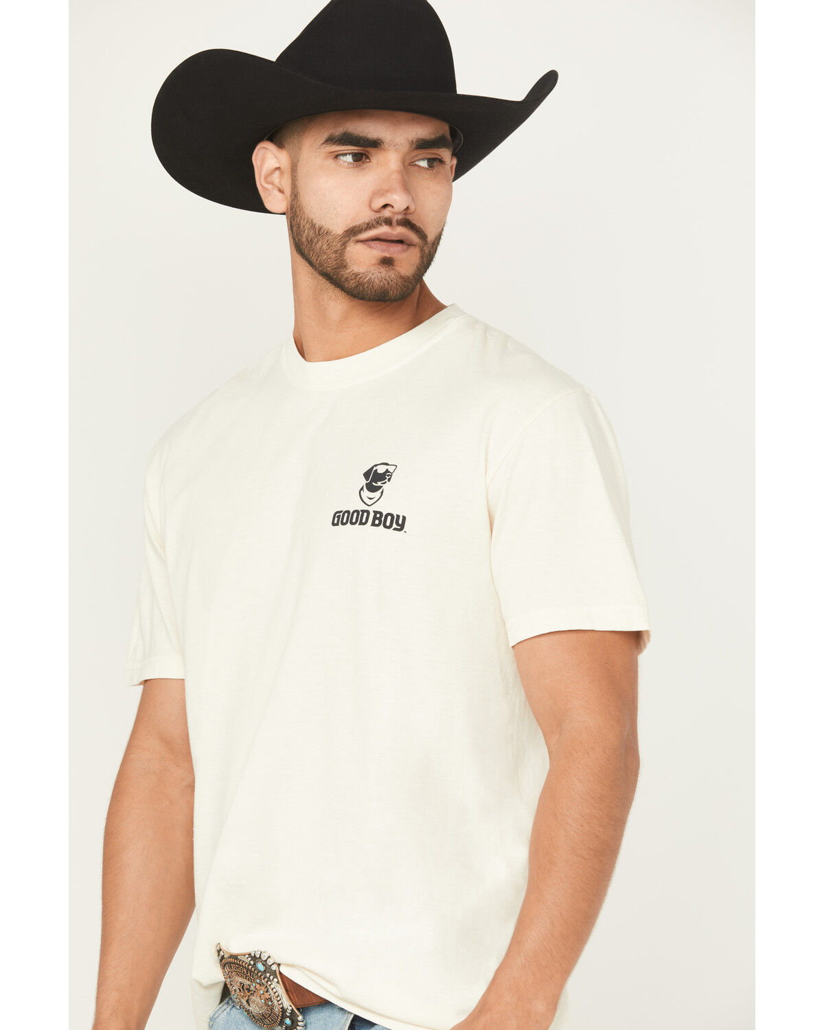 Image #3 - Buckwear Men's Good Boy Cowboy Short Sleeve Graphic T-Shirt - Big, Ivory, hi-res