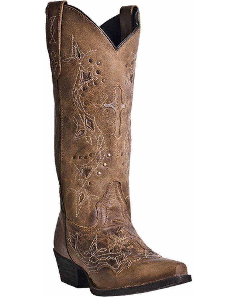 Laredo Women's Cross Point Western Boots, Brown, hi-res