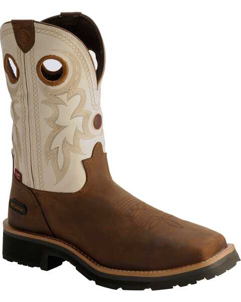 Tony Lama 3R White Waterproof Cheyenne Chaparral Boots - Composite Toe, Bark, hi-res