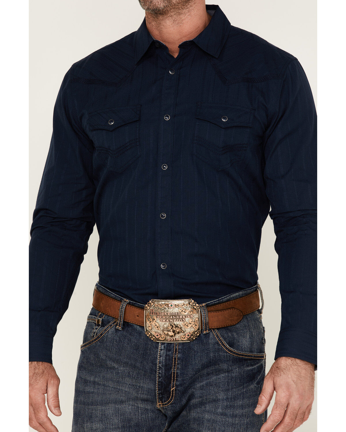 Image #3 - Cody James Men's Prosper Lurex Stripe Long Sleeve Snap Western Shirt, , hi-res