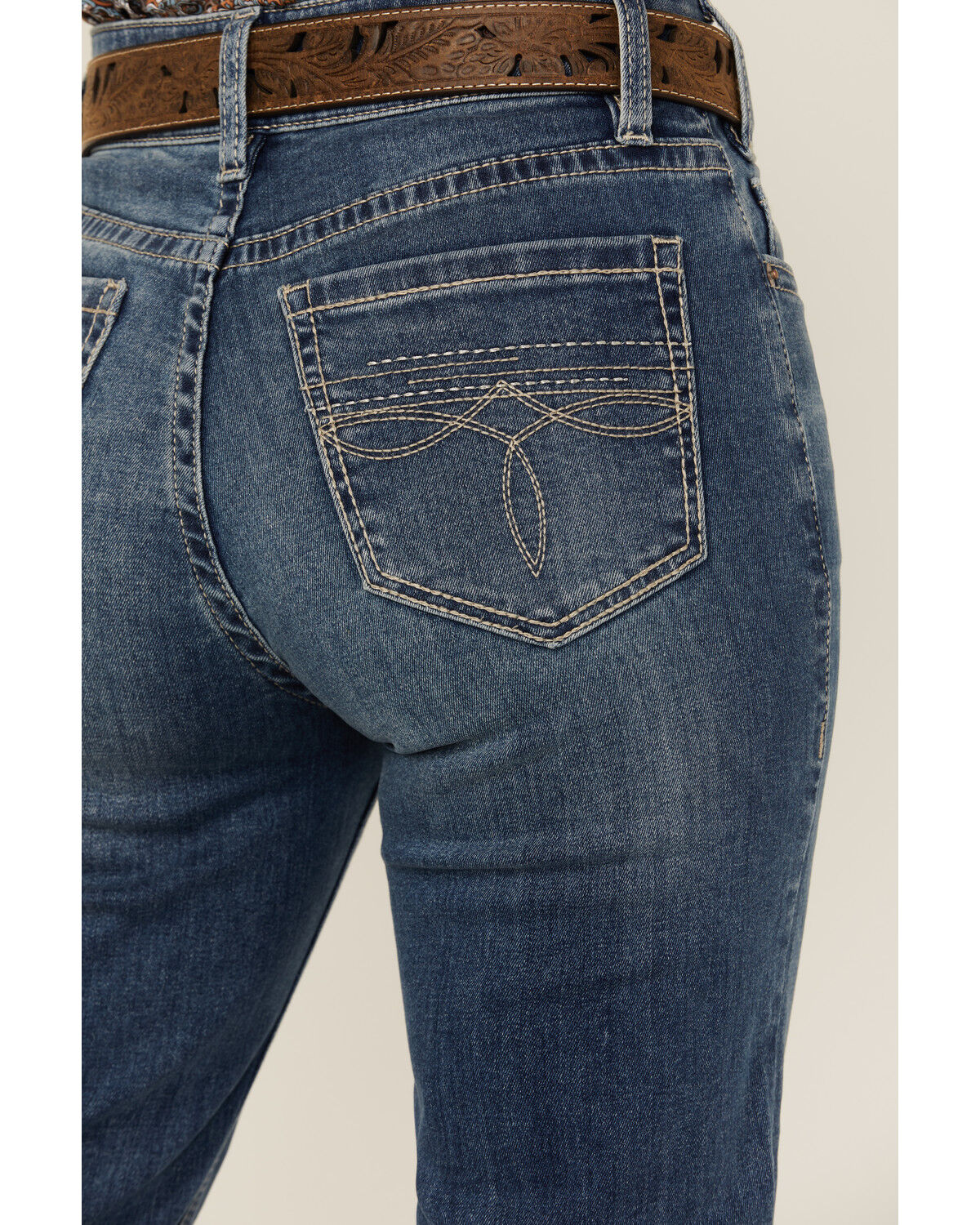 Product Name:  Rock & Roll Denim Women's Medium Wash High Rise Modest Bootcut Stretch Denim Jeans