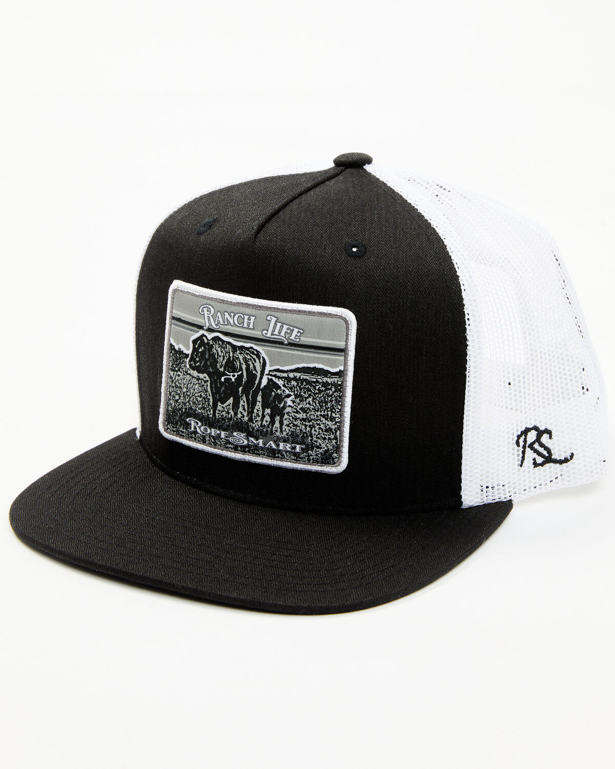 Image #1 - RopeSmart Men's Monochrome Ranch Life Trucker Cap, Black, hi-res
