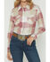 Image #2 - Wrangler Retro Women's Boot Barn Exclusive Plaid Print Long Sleeve Snap Long Sleeve Flannel Shirt, Burgundy, hi-res