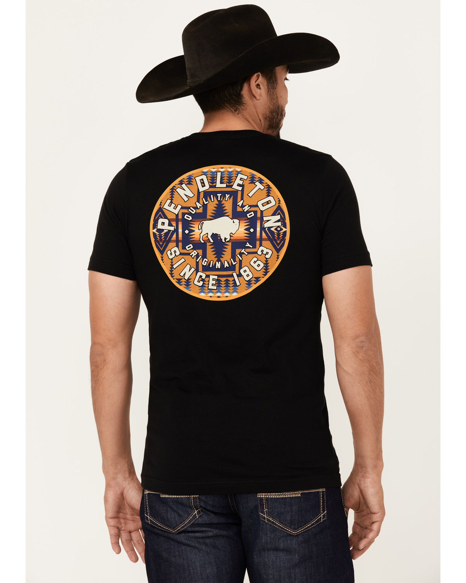 Pendleton Men s Boot Barn Exclusive Bison Harding Logo Short Sleeve Graphic T Shirt Boot Barn