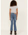 Image #3 - Levi's Girls' Dark Wash High Rise Cropped Flare Jeans, Blue, hi-res