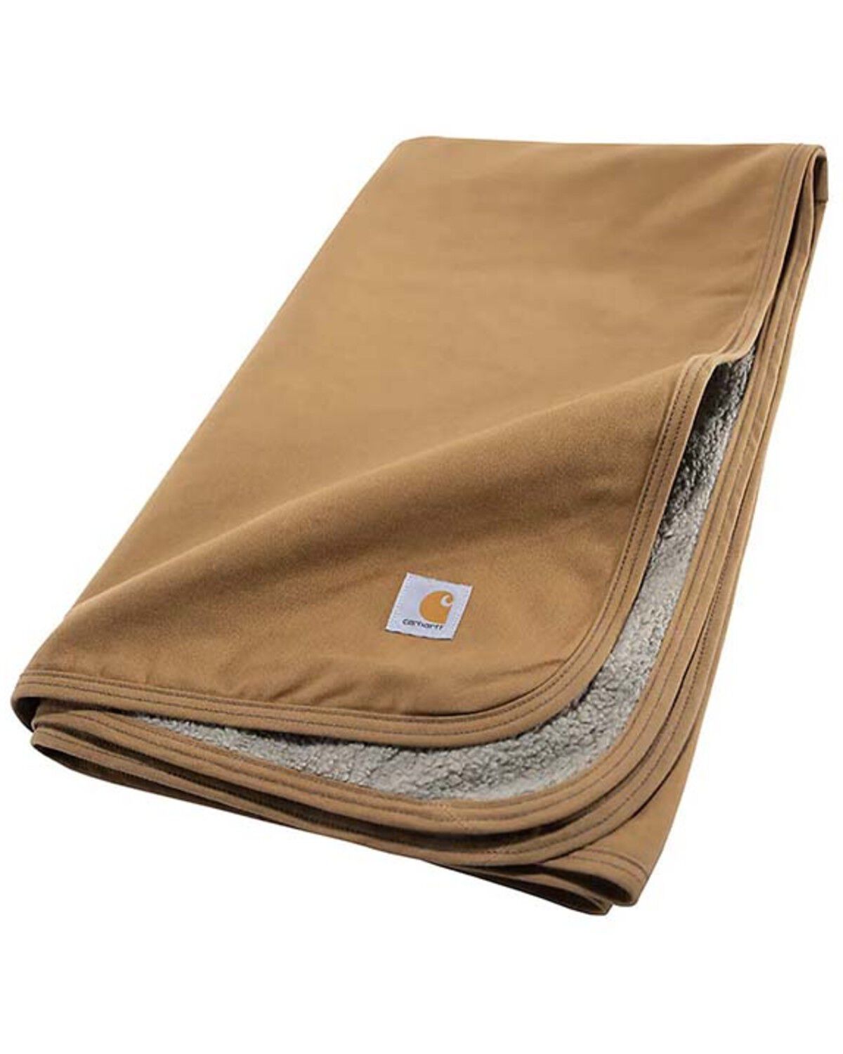 Image #1 - Carhartt Firm Duck Sherpa-Lined Blanket, Brown, hi-res
