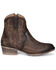 Circle G Women's Embroidered Tobacco Fashion Booties - Round Toe, Dark Brown, hi-res