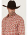 Image #2 - Wrangler Retro Men's Plaid Print Long Sleeve Snap Western Shirt, Red, hi-res