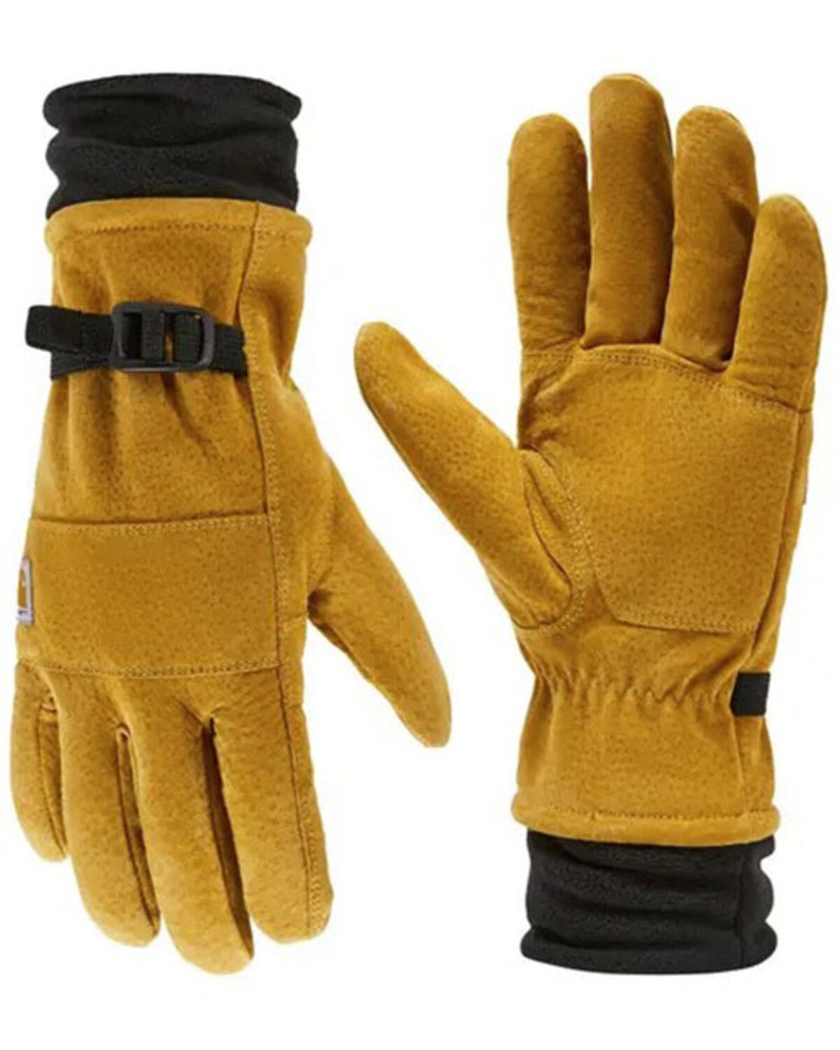 Carhartt Sherpa-Lined Leather Gloves, Brown, hi-res