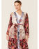 Image #4 - LaBiz Women's Navy & Burgundy Floral Long Kimono, Navy, hi-res