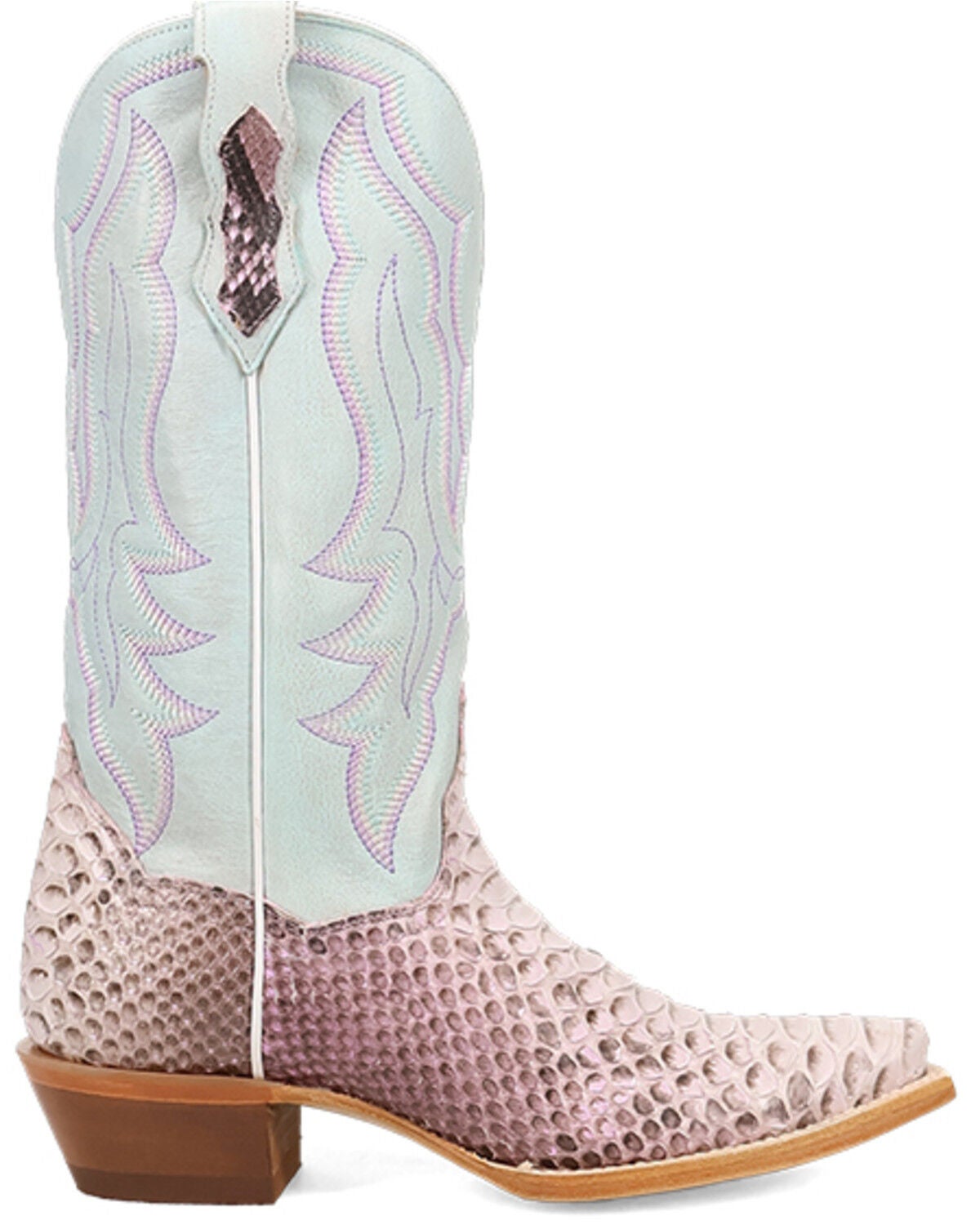 Image #2 - Dan Post Women's Petunia Exotic Python Western Boots - Snip Toe, Purple, hi-res