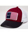 Kimes Ranch Men's American Flag Patch Mesh Back Trucker Cap, Burgundy, hi-res