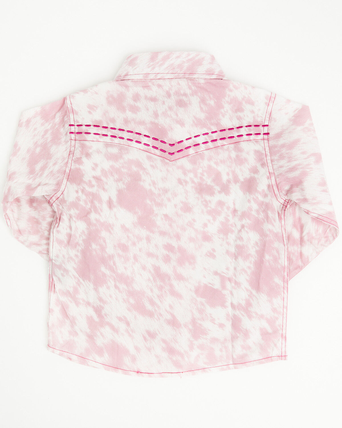 Image #3 - Cowgirl Hardware Toddler Girls' Cowhide Print Long Sleeve Snap Western Shirt, Pink, hi-res