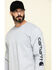 Carhartt Men's Loose Fit Heavyweight Long Sleeve Logo Graphic Work T-Shirt, Hthr Grey, hi-res