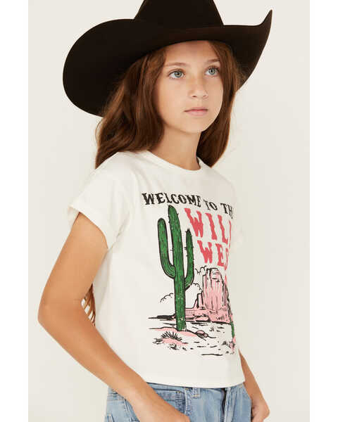 Image #2 - Saints & Hearts Girls' Wild West Desert Short Sleeve Graphic Tee, Ivory, hi-res