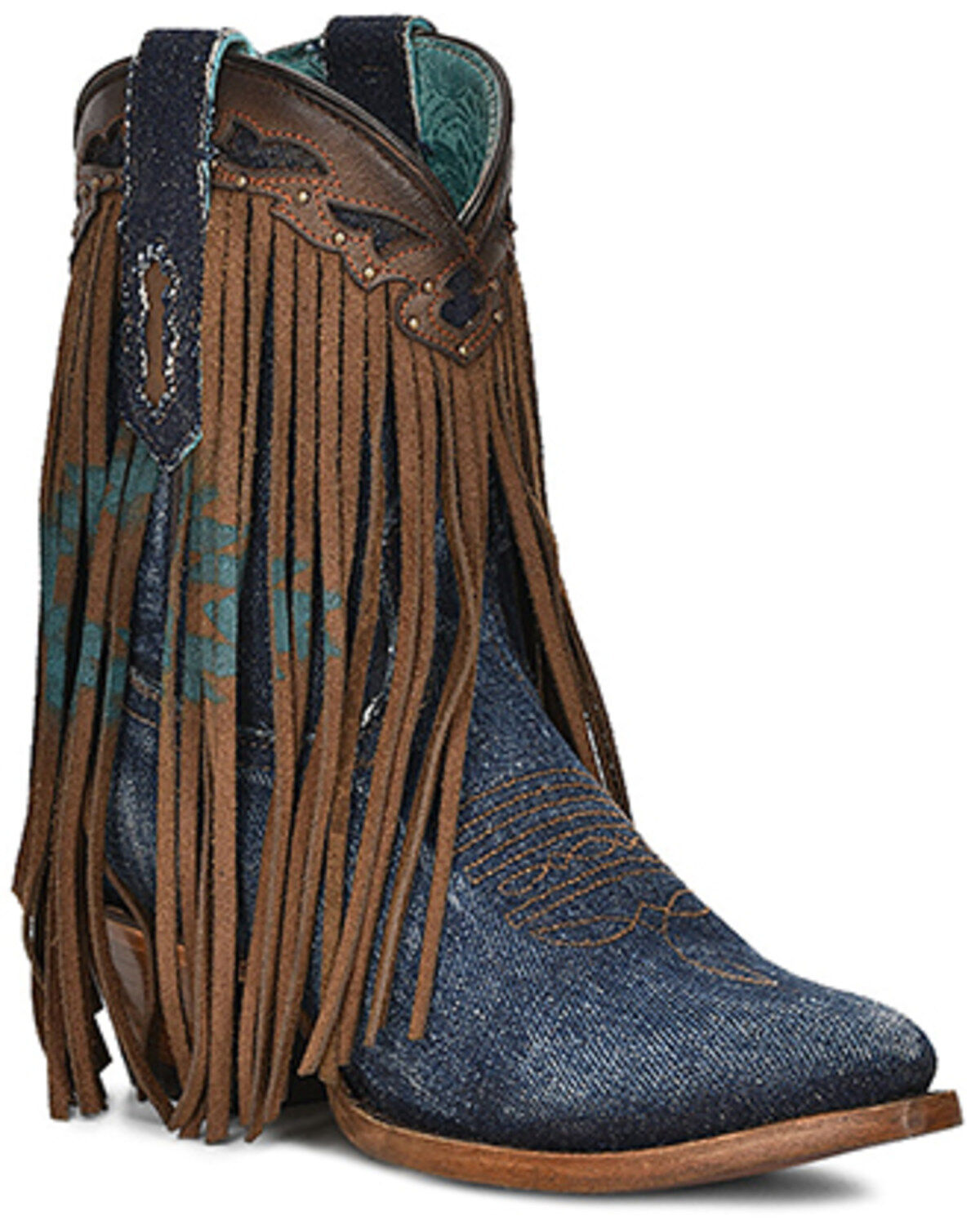 Furcross Fringe Boots for Women Turquoise Tassels Cowboy Boots Knee High Round Toe Western Boots Mid Heel Zipper Cowgirl Boots Fashion Wide Calf Ch Women\u0027s Warm Winter Fur Fringe Knee High Boots - El Salvador | Ubuy