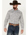 Image #1 - Cowboy Hardware Men's Range Paisley Print Long Sleeve Snap Western Shirt, White, hi-res
