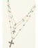 Image #1 - Shyanne Women's Turquoise Cross Three Tier Beaded Cross Set, Silver, hi-res