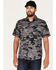 Howitzer Men's Camo Print Ambush Short Sleeve Button Down Shirt, Black, hi-res