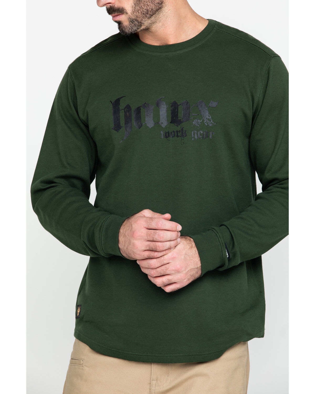 Image #4 - Hawx Men's Green Graphic Thermal Long Sleeve Work T-Shirt, , hi-res
