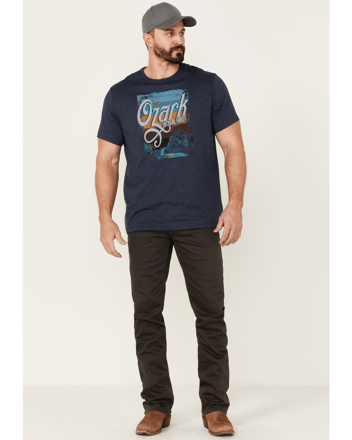 Image #2 - Brothers and Sons Men's Navy Ozark National Forest Graphic Short Sleeve T-Shirt, Navy, hi-res