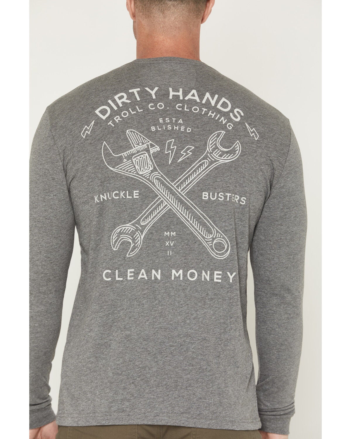 Image #4 - Troll Co Men's Twisting Wrenches Long Sleeve Graphic Work T-Shirt, Charcoal, hi-res
