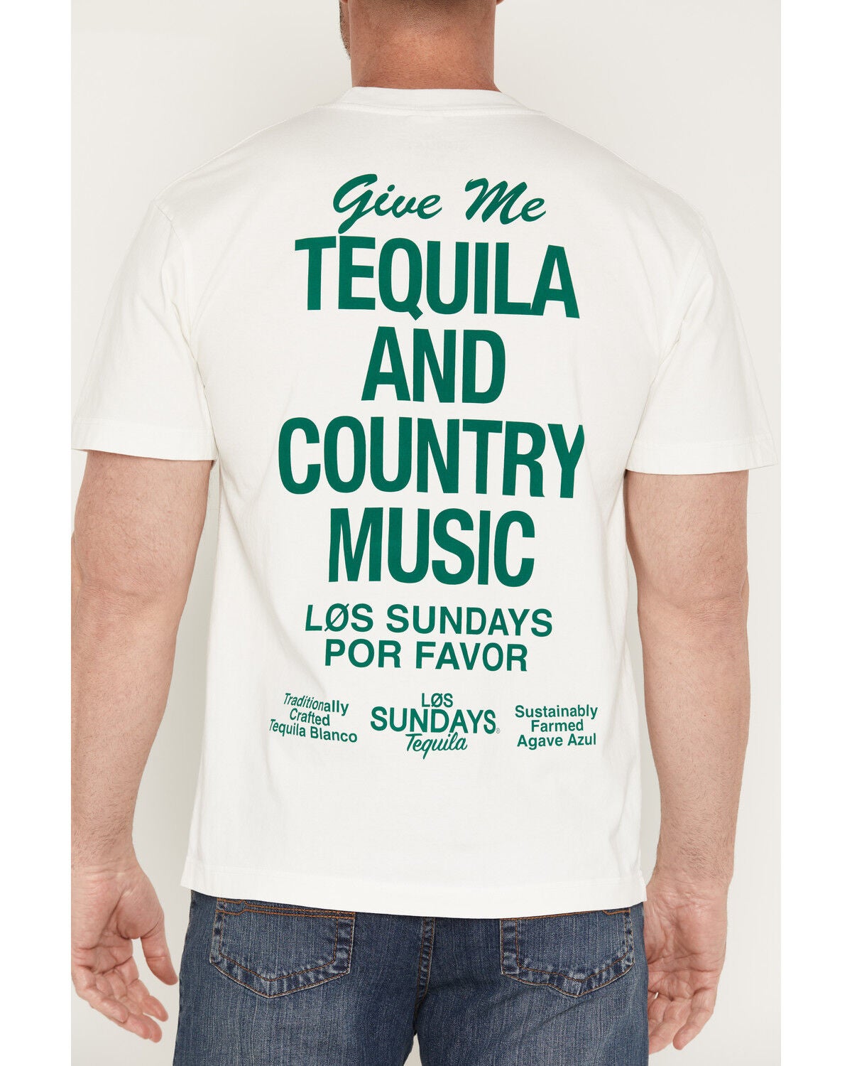 Image #4 - Los Sundays Men's Tequila & Country Music Short Sleeve Graphic T-Shirt, White, hi-res