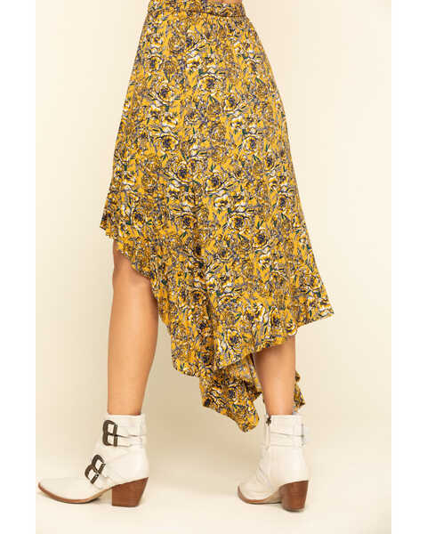Image #4 - Rock & Roll Denim Women's Mustard Floral Hanky Skirt , , hi-res