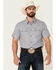 Cody James Men's Double Arrow Geo Print Short Sleeve Snap Western Shirt , Grey, hi-res