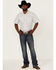 Rodeo Clothing Men's Diamond Geo Print Short Sleeve Snap Western Shirt , White, hi-res