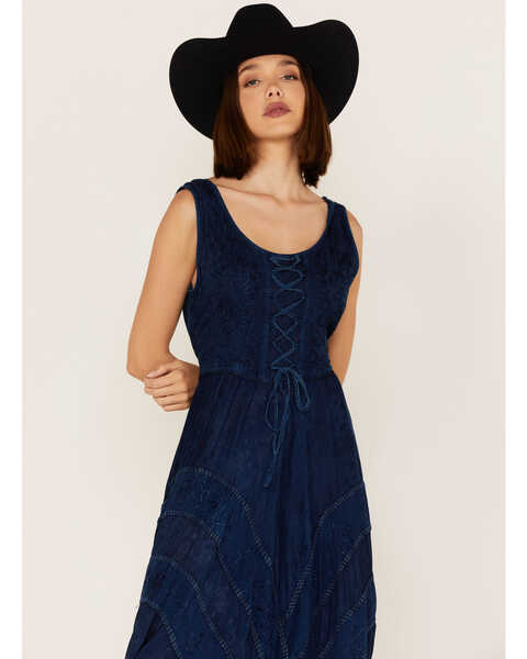 Image #3 - Scully Women's Lace-Up Jacquard Dress, Blue, hi-res