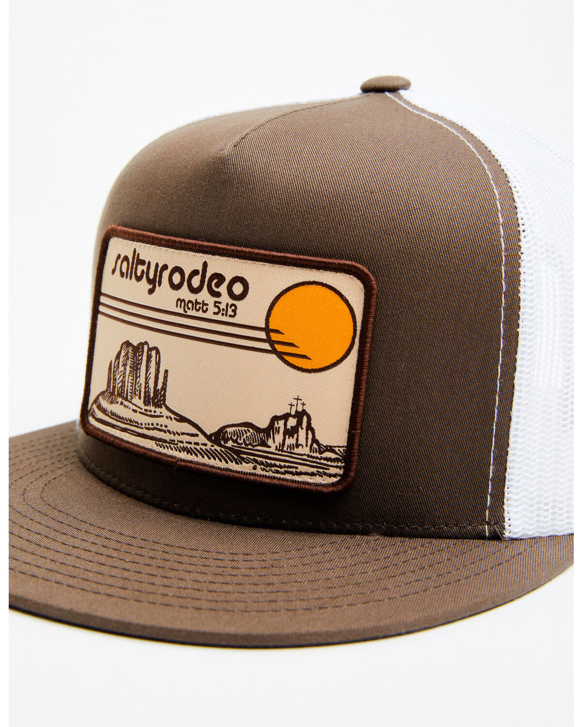Image #2 - Salty Rodeo Men's El Paso Landscape Patch Truck Cap, Brown, hi-res