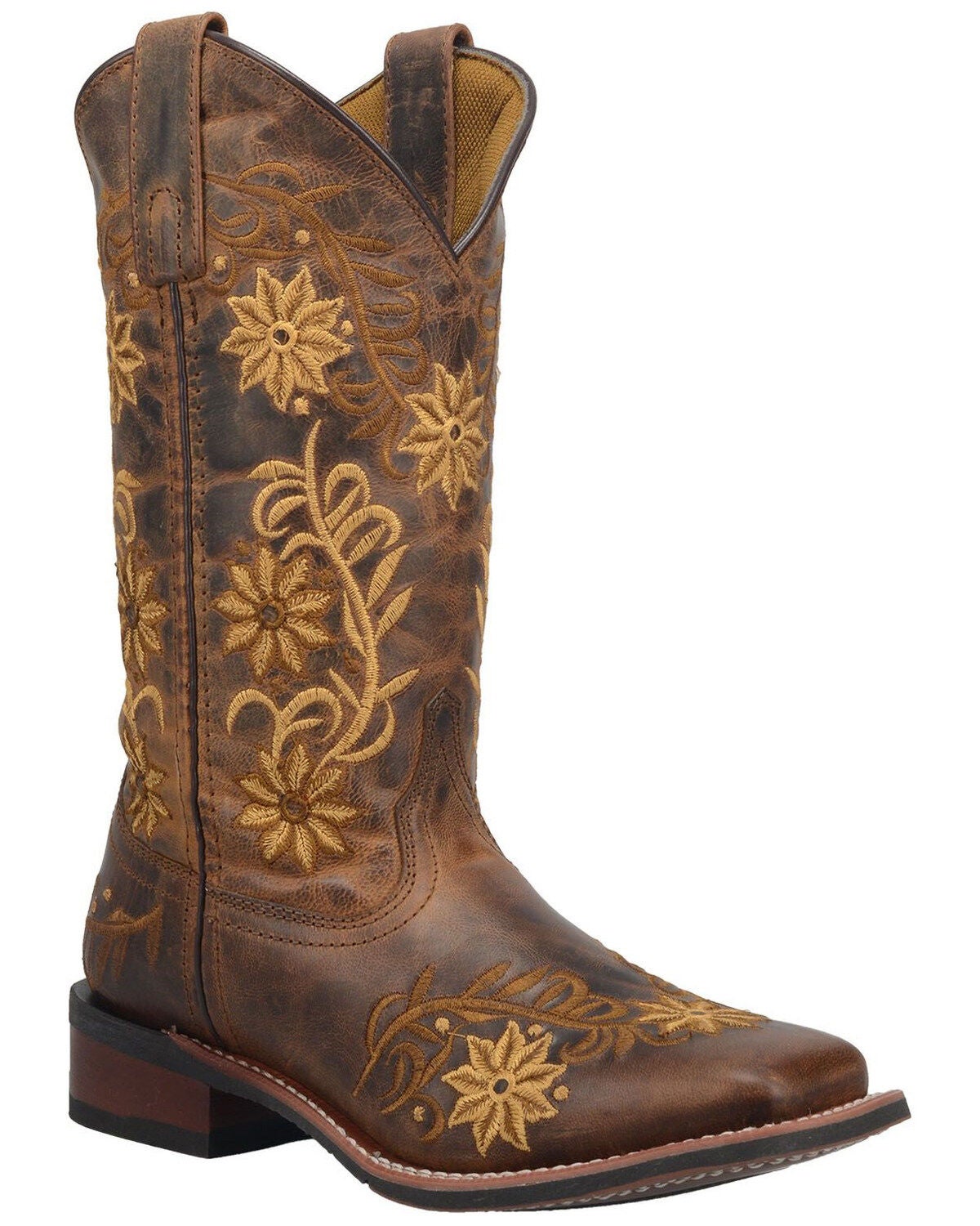 Laredo Women's Secret Garden Western Performance Boots - Broad Square Toe, Brown, hi-res