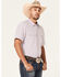 Cody James Men's Redfield Dobby Stripe Short Sleeve Snap Western Shirt , White, hi-res