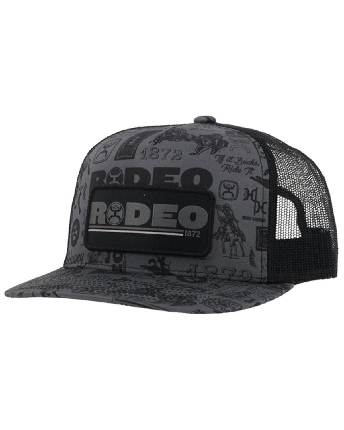 Image #1 - Hooey Men's Rodeo Trucker Cap, Black, hi-res