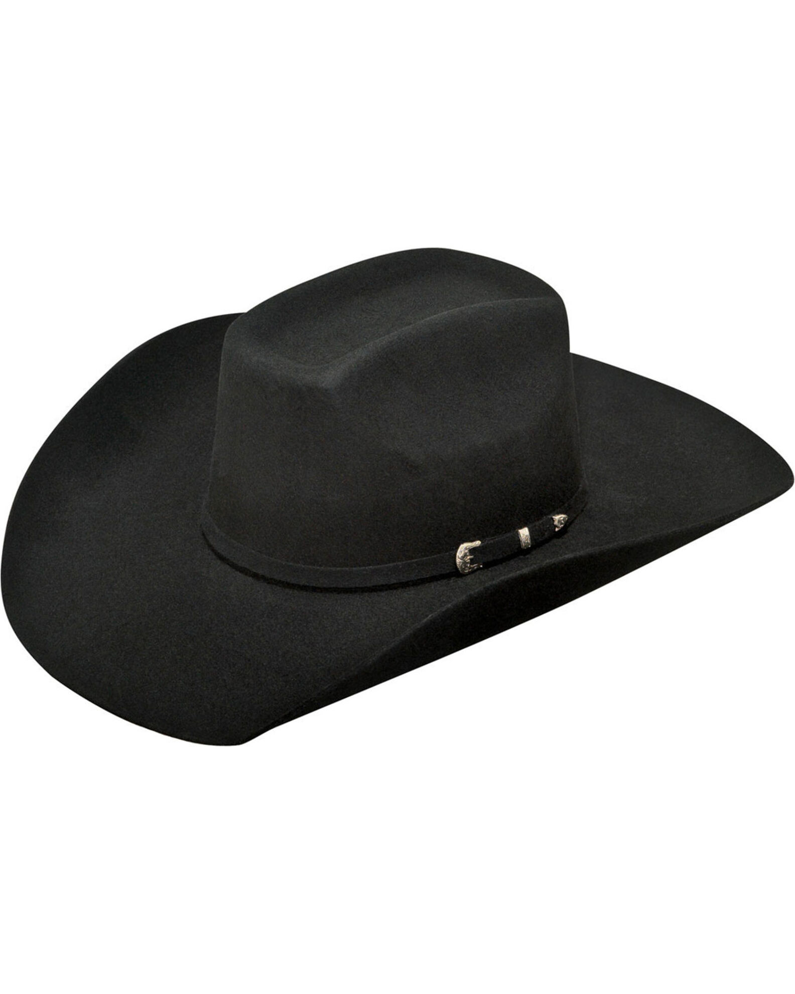 Men's Wool Felt Cowboy Hat in Black - Accessories