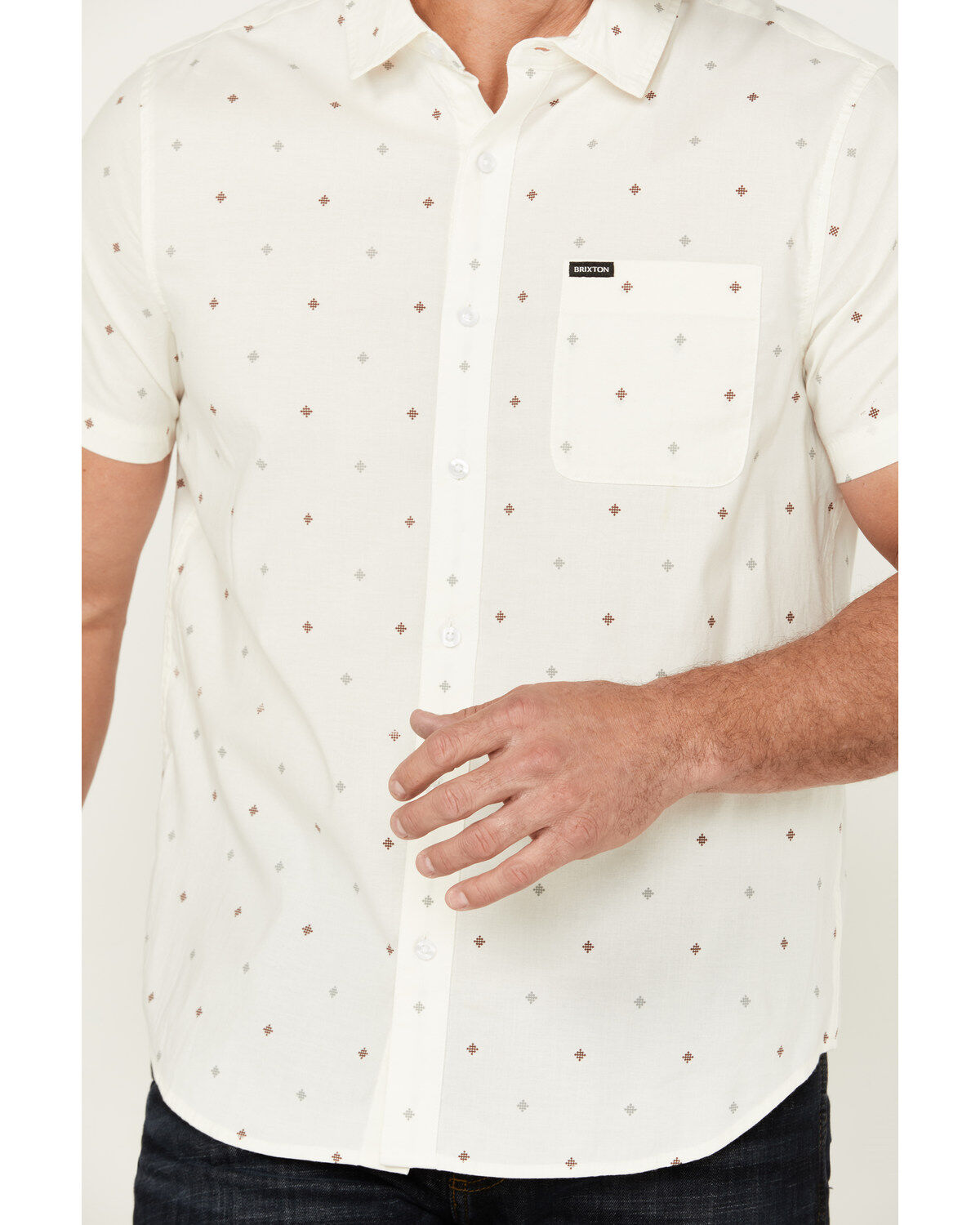 Image #3 - Brixton Men's Charter Pyramid Short Sleeve Button-Down Stretch Shirt, , hi-res