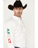 Image #2 - Ariat Men's Team Mexico Logo Twill Classic Fit Long Sleeve Button-Down Western Shirt - Tall, White, hi-res