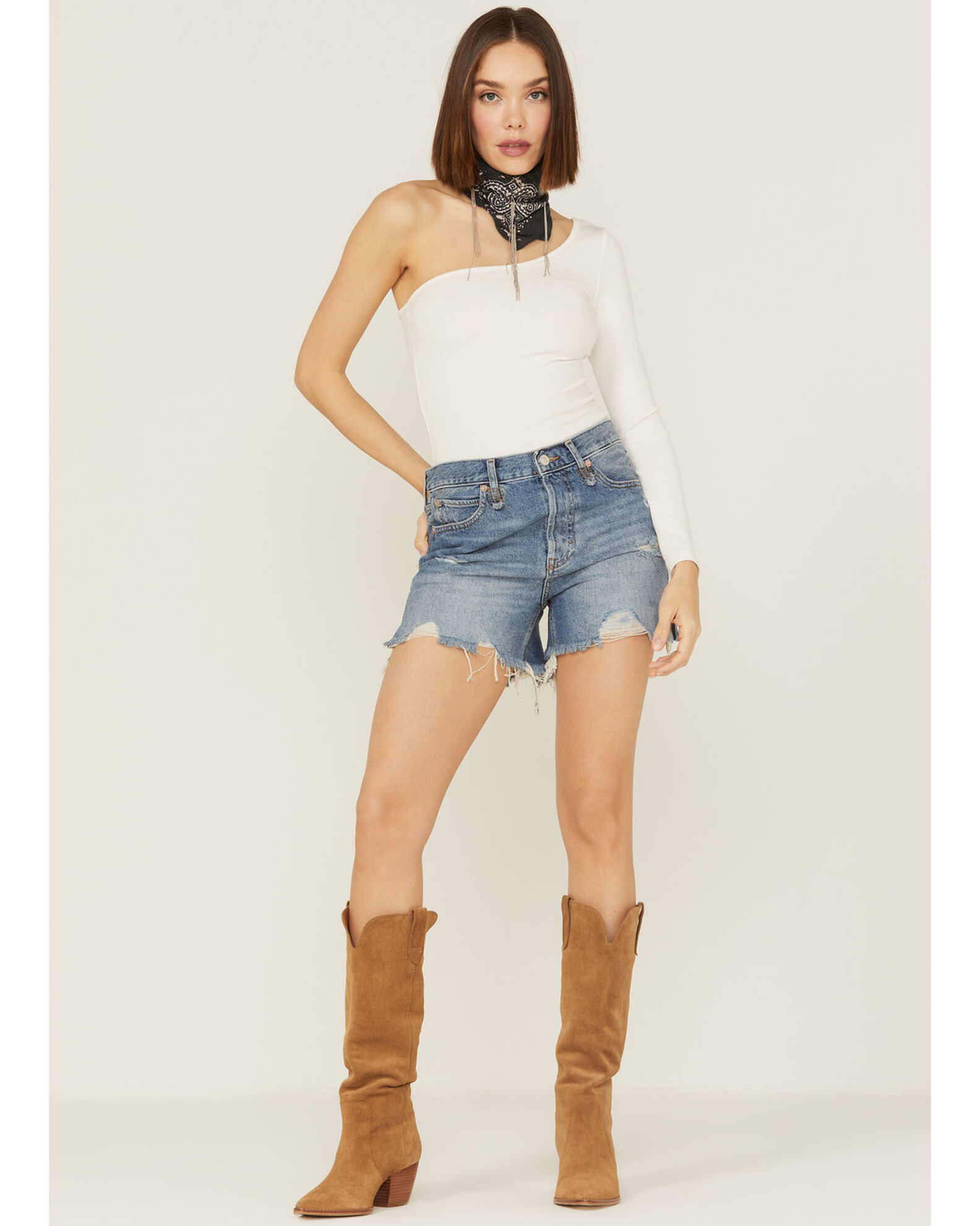 Free People Makai Cut Off Denim Shorts 25 / Shout and Twist